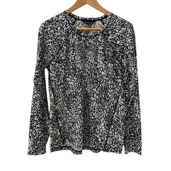Athleta Ultimate‎ Train Print Long Sleeve Top Black & White Size Medium - Picture 7 of 13